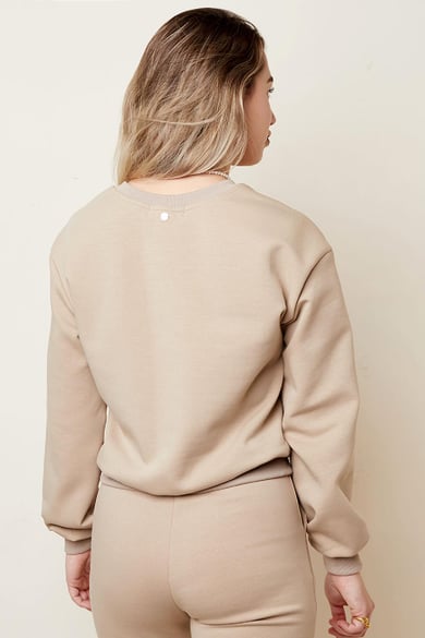 Suéter cómodo estilo casual Beige S h5 Imagen7